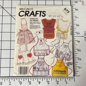 Vintage McCall’s Crafts 875 | Children’s Apron Sewing Pattern | COMPLETE
